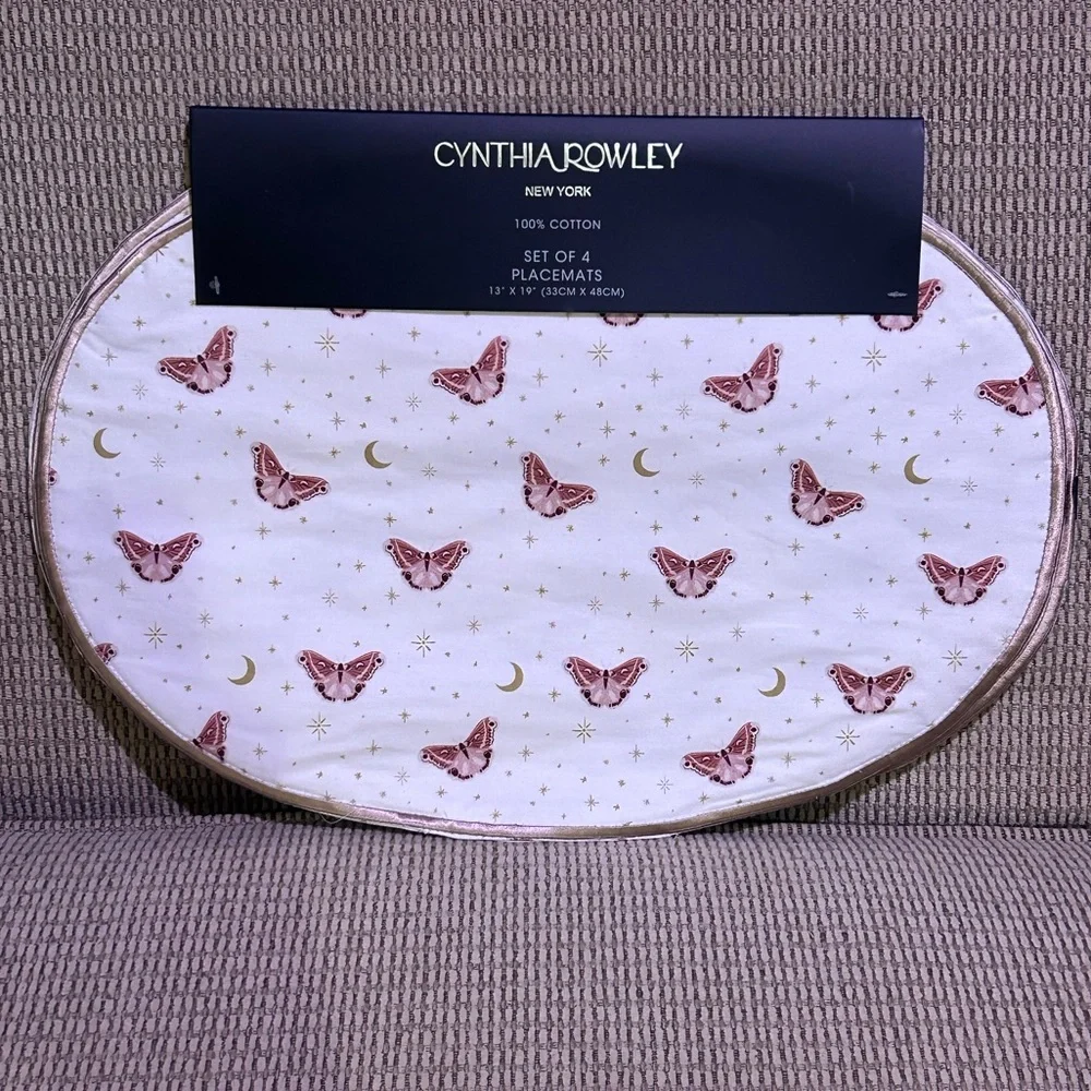 Cynthia Rowley Cosmic Butterflies Set Of 4 Placemats NWTS